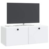 vidaXL Wandmontage TV-kast 78,5 x 31 x 30 cm Wit Bewerkt hout