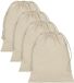 Merkloos Opbergzakje/uitdeelzakje met koord - Beige Katoen - 15 x 20 cm - 4 stuks