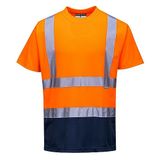 Portwest Tweekleuren T-shirt S378 - Oranje/Marine - XL
