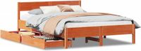 vidaXL Bedframe Massief Grenenhout Wasbruin 120x200 cm