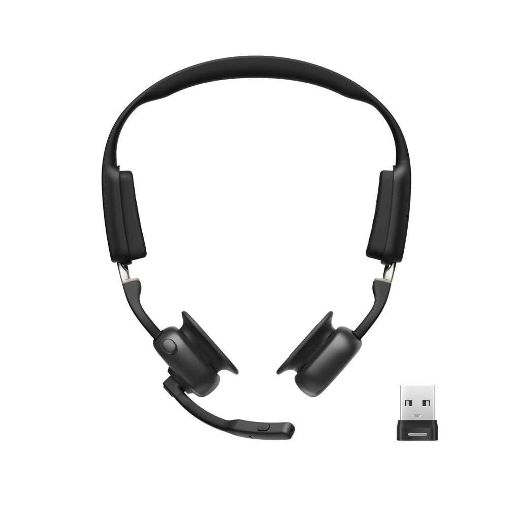 Shokz C610-AA-BK Headset Draadloos Oorhaak Kantoor/callcenter USB Type-A Bluetooth Zwart