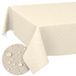 Afwasbaar ANRO Tafelkleed Afwasbaar Wasbaar Tafelzeil Linnen Look Waterafstotend Rechthoekig 240 x 140 cm Crème Snijrand