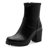 Marco Tozzi Dames Enkellaarsje 2-25401-47 Zwart Synthetisch Blokhak Ritssluiting 38 EU