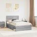 Maison Exclusive - Cadre de lit, finition Sonoma grise, 135 x 190 cm, pin massif