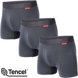 Undiemeister Boxershorts Heren - 3-Pack - Naadloos Ondergoed - Onderbroeken - Tencel - Lava Rock (Grijs) - Maat XXL
