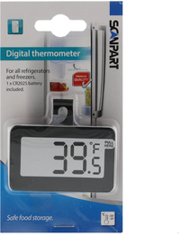 SCANPART Koelkast Thermometer - Zwart/Grijs - Universeel