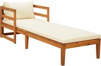 vidaXL Lit de jardin avec coussins crème acacia massif