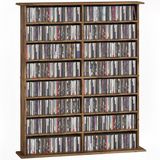 Homcom CD-opbergkast - Spaanplaat - 106,5x24x126,3cm - Rustbruin