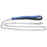 CHAPUIS SELLERIE Hondenriem van staal, handvat nylon, blauw, diameter 4 mm, lengte 1 m, maat XL