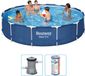 Bestway Steel Pro Piscine - 396x84 cm - Rond - Avec pompe filtre