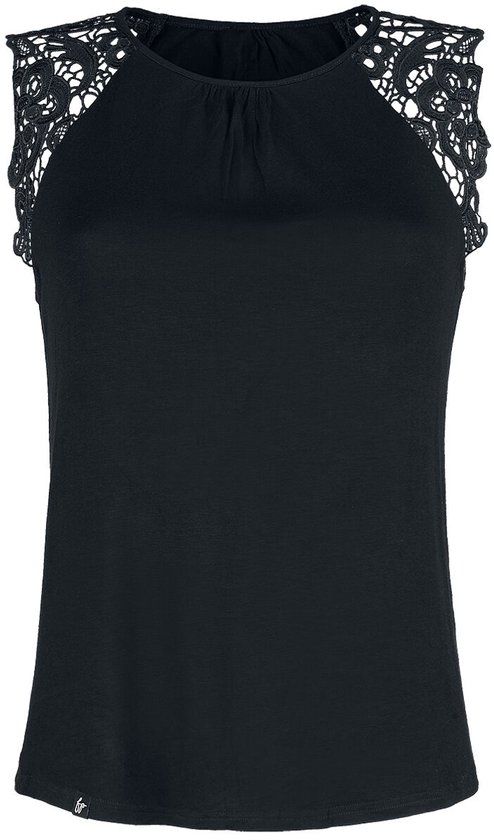 Forplay Sleeve Lace Top Dames Top - zwart - XL