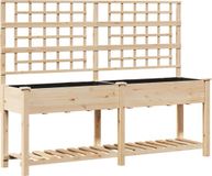 vidaXL Jardinière Beige 203,5 x 54 x 152,5 cm Bois d'épicéa massif