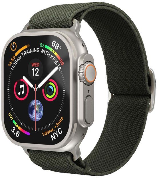 Vonmählen Classic Nylon Loop bandje voor de Apple Watch | 44/45/46/49 mm - Olive