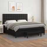 vidaXL Boxspring met matras kunstleer zwart 200x200 cm