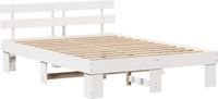 vidaXL Bedframe met hoofdeinde, wit, 160 x 200 cm, massief grenen