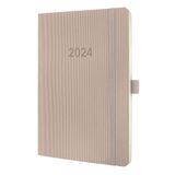 Sigel agenda 2024 - Conceptum - A5 - softcover - 2 pagina's / 1 week - taupe