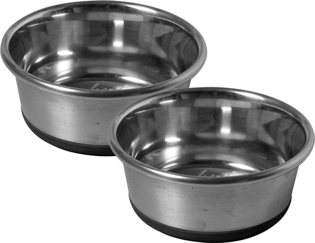 Adori Durapet Rvs Bak Non-Slip - Kattenvoerbak - 2 x 10.5 cm Kat