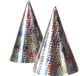 Boland Chapeaux de fête - chapeaux pointus - en carton - set 2x pièces - holographique - avec élastique - anniversaire - Enfants et Adultes