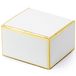 PartyDeco Cadeaudoosje - Bruiloft bedankje - 10x stuks - wit/goud - papier - 6 x 4 cm