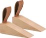 Zeller Deurstopper/wig - 2x - Hout/Kunststof - Bruin