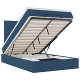VidaXL Lit coffre avec matelas bleu tissu 200x200cm