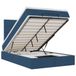 VidaXL Lit coffre avec matelas bleu tissu 200x200cm