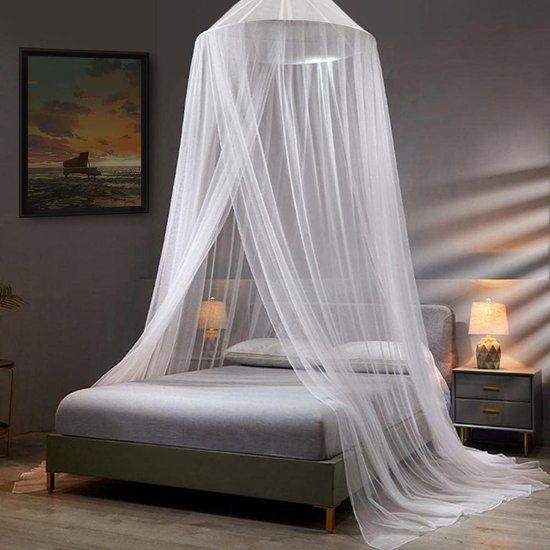 Merkloos / Sans marque Klamboe - Wit - 2 persoons - 180x200x250cm - Met ophangmateriaal