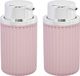 Berilo Zeeppompje/Dispenser Roma - 2x - Roze/Zilver - Kunststof - 8 x 15 cm - 420 ml