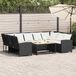 Maison Exclusive - Salon de jardin avec banc et coussins, noir, en polyrotin
