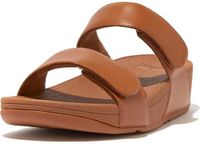 FitFlop Lulu Adjustable Leather Slides Dames Slippers - Light Tan