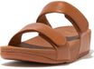 FitFlop Lulu Adjustable Leather Slides Dames Slippers - Light Tan