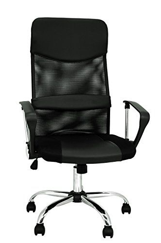 La Silla Española De Spaanse Santander bureaustoel met hoofdsteun, zwart