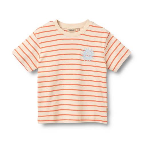 Wheat gestreept T-shirt oranje/ecru