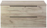 BES LED Seville Badmeubelset 100 cm - Wastafelblad Craft Oak Edge Greep