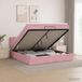 Maison Exclusive Lit Ottoman exclusif, avec matelas et éclairage LED rose, dimensions 140 x 190 cm, revêtement en velours