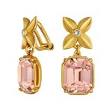 Traveller Hollander Jewels B.V. Traveller Clip Oorbellen - Oorclips Dames - Hangers - 22 Karaat Verguld - Kristallen - Vintage Rose