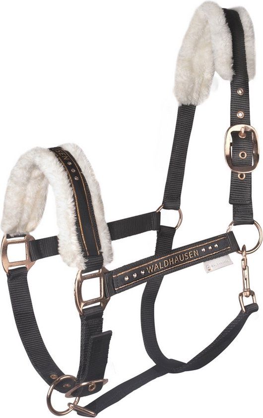 Waldhausen Halster Elegant - Pony - black/rosegold