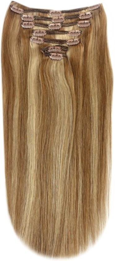 Remy hair Remy Human Hair extensions straight 20 - bruin / blond 6/27