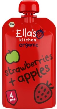 ella's kitchen Strawberries and apples 4+ maanden bio 120g