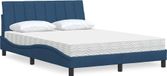 Maison Exclusive Lit avec matelas "Hanko", bleu, 140x190 cm, rembourré