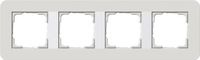 Gira E3 gris clair/blanc cadre de finition 4 postes 214411