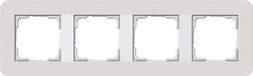 Gira E3 gris clair/blanc cadre de finition 4 postes 214411