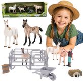 Woopie Farm Horses Figurines Set Petit Fermier 11 pièces accessoires