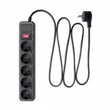 Akyga AK-SP-06B - Overspanningsbeveiliging Stekkerdoos - 5 Uitgangen - 3m Kabel