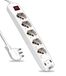 V-TAC Stekkerdoos met schakelaar en 1,5 m kabel - 5 stopcontacten 10/16 A bipasso + Schuko + 2 USB-stopcontacten - met 16 A stopcontact - stopcontact voor thuis, kantoor, winkel - kleur