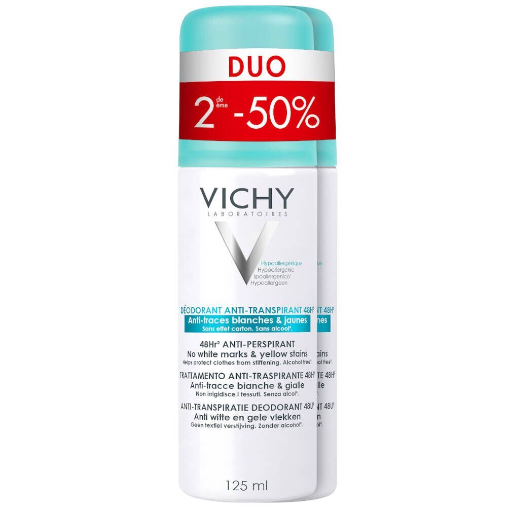 L'Oréal Cosmétique Active Vichy Déodorant Anti-transpirant Anti-traces 2x125 ml