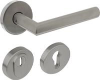 Intersteel Set achterdeurbeslag rond SKG*** met kerntrekbeveiliging rvs geborsteld