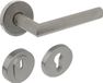 Intersteel Set achterdeurbeslag rond SKG*** met kerntrekbeveiliging rvs geborsteld