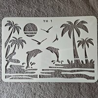 Scene Dolfijnen Stencil - A4 - Herbruikbaar - Knutselen & Scrapbooking
