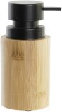 Item International Zeeppompje/Dispenser - bamboe/rvs - hout/zwart - 16 cm
